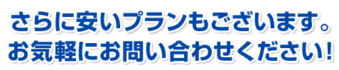 安いプランがございます。